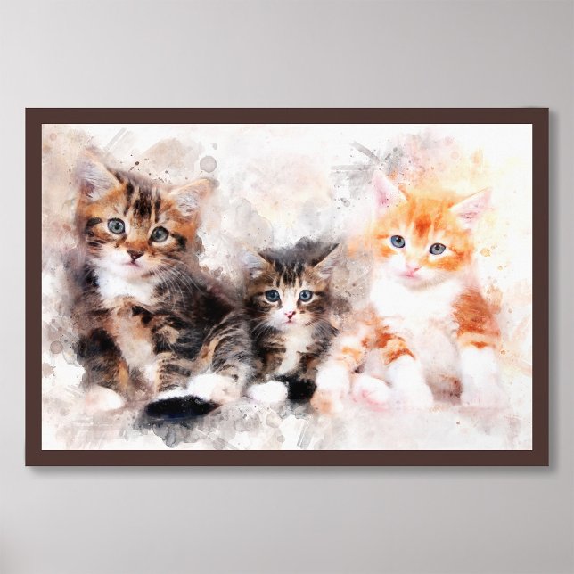 Foto Tres hermosos y lindos gatitos acuarela (Subido por el creador)