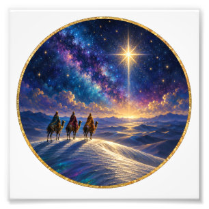 Foto Tres viajeros bajo la estrella del desierto