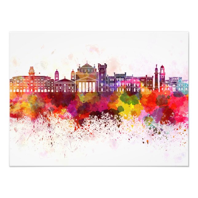 Foto Trieste skyline in watercolor background (Frente)