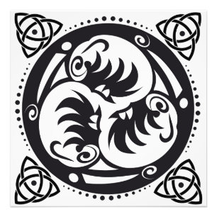 Foto Triskelion Celtic Knot Mandala diseño negro