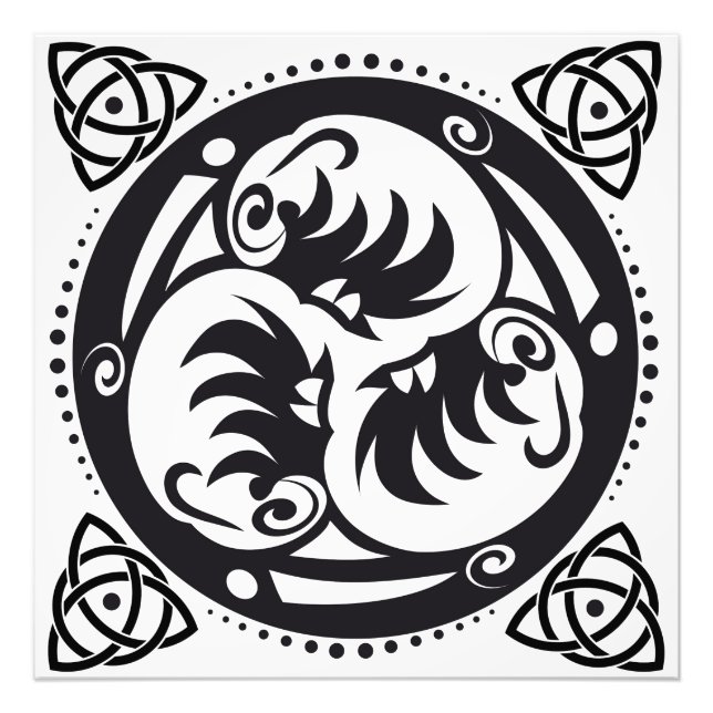 Foto Triskelion Celtic Knot Mandala diseño negro (Frente)