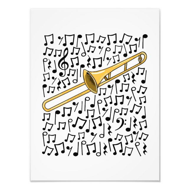 Foto Trombone Musical Notes Trombonista Brass Músico (Frente)