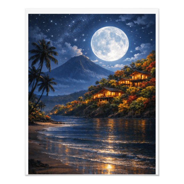 Foto Tropical Night Paradise – Moonlit Beach  (Frente)