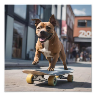 Foto Truco de monopatín: un Staffy en movimiento
