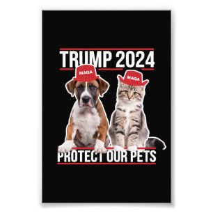 Foto Trump 2024 Protege a Nuestros Animales Gatos Perro
