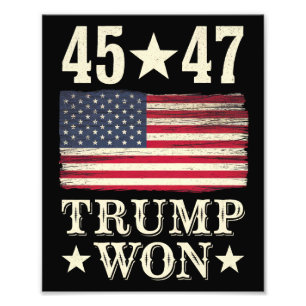 Foto Trump Ganó 2024 45 47º Presidente Bandera De EE. U