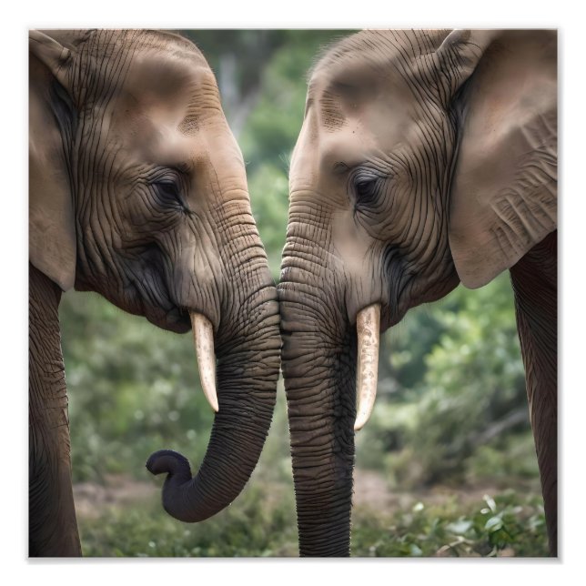 Foto "Trunk to Trunk: A Gentelphant Embrace" (Frente)