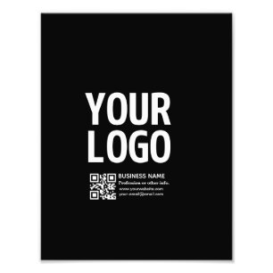 Foto Tu logotipo con código QR editable y texto 
