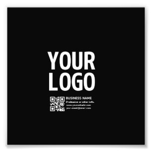 Foto Tu logotipo con código QR editable y texto 