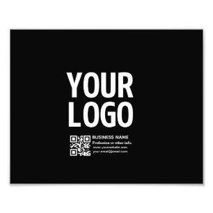Foto Tu logotipo con código QR editable y texto 