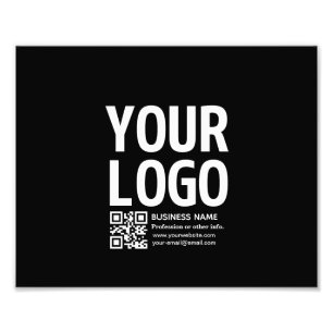 Foto Tu logotipo con código QR editable y texto 