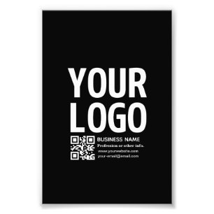 Foto Tu logotipo con código QR editable y texto 