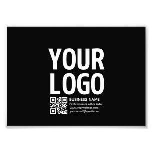 Foto Tu logotipo con código QR editable y texto 