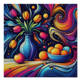 Foto tulipanes coloridos y naranjas frescos