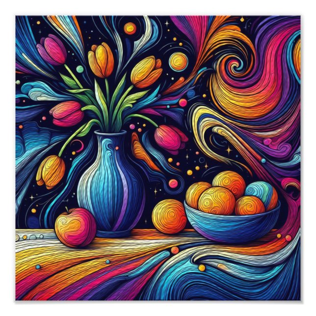 Foto tulipanes coloridos y naranjas frescos (Frente)