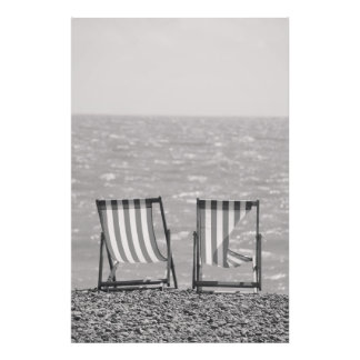 Foto Tumbonas de playa de rayas antiguas