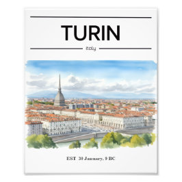 Foto Turin watercolor poster