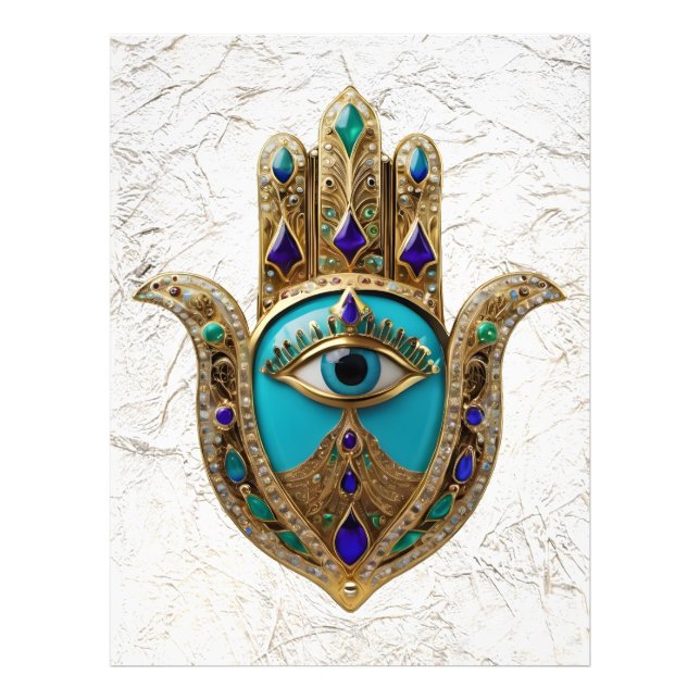 Foto Turquoise Third Eye Hamsa (Frente)