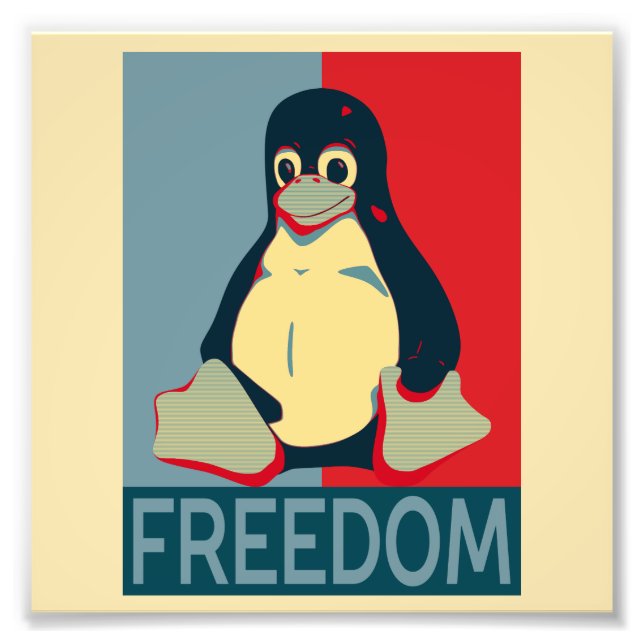 Foto Tux Freedom para usuarios de Linux (Frente)