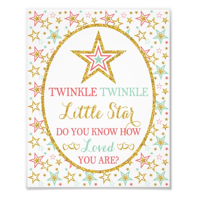 Foto Twinkle Twinkle Pequeña señal de estrella - Impres (Frente)