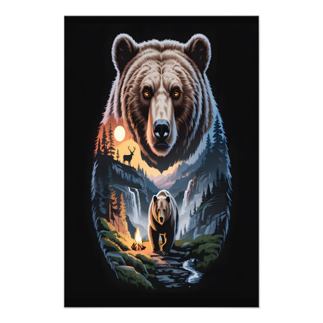 Foto Two bears in the forest dark 2 (Frente)