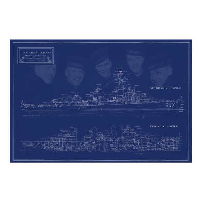 Foto U.S.S. The Sullivans Fine Art Blueprint (Frente)