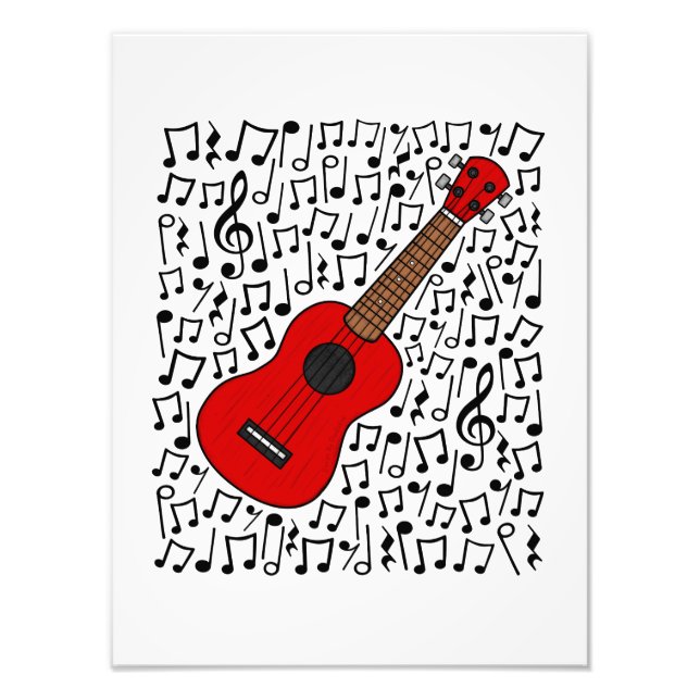 Foto Ukulele Notas Musicales Músico Uke Player (Frente)