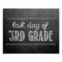 Último día del Rótulo de 3er grado Chalkboard