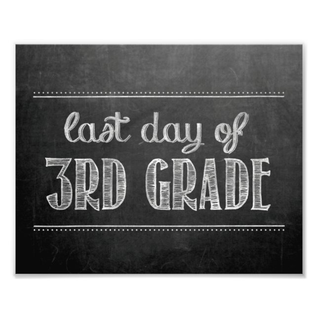 Foto Último día del Rótulo de 3er grado Chalkboard (Frente)