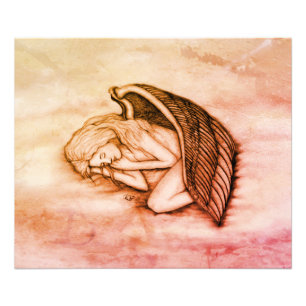 Foto Un ángel durmiente en las nubes del cielo en marmo