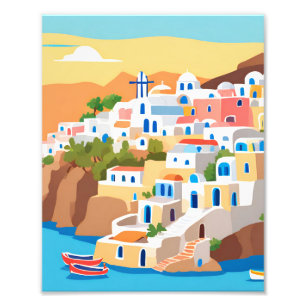 Foto Un Bonito Cuadro De La Isla Santorini