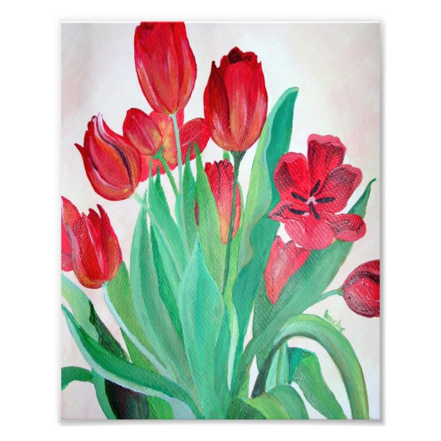 Foto Un Bouquet de Tulipanes Rojos (Frente)