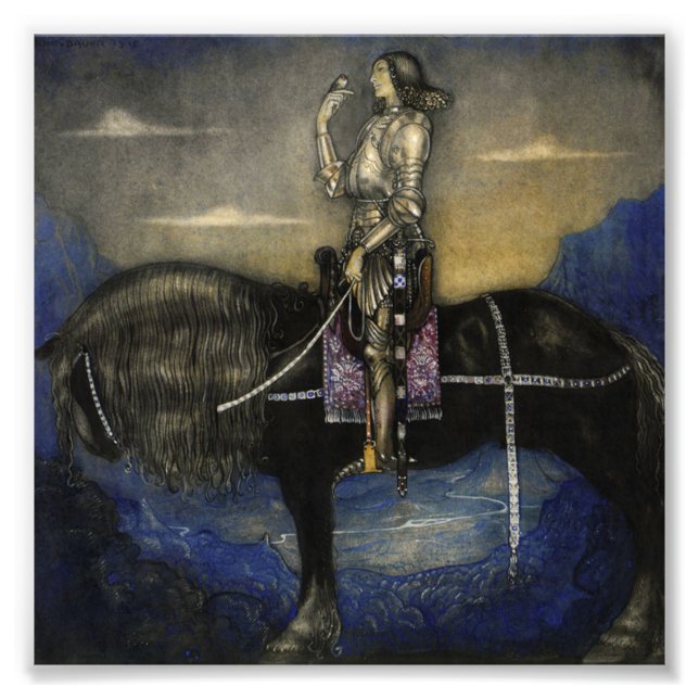 Foto “Un caballero cabalgó”Acuarela de John Bauer (Frente)