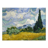 Un campo de batalla con cipreses Van Gogh