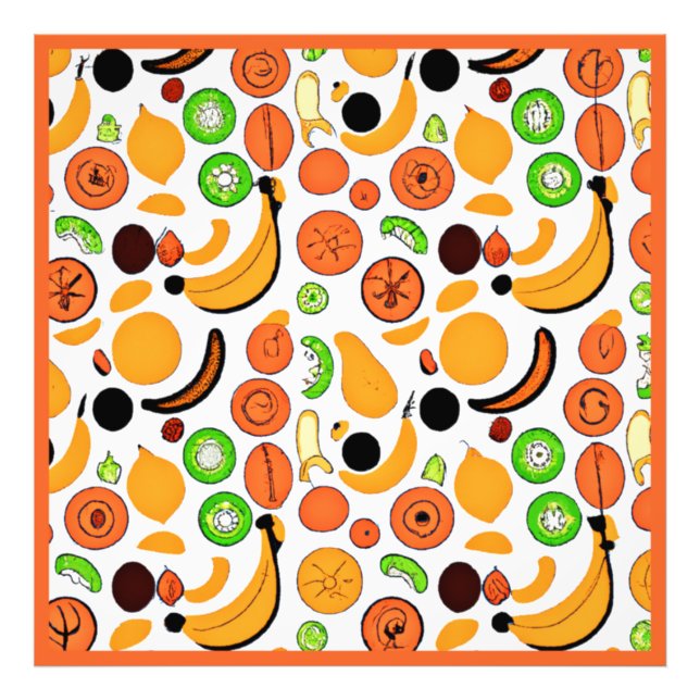 Foto Un Delicioso Diseño De Patrones De Frutas (Frente)