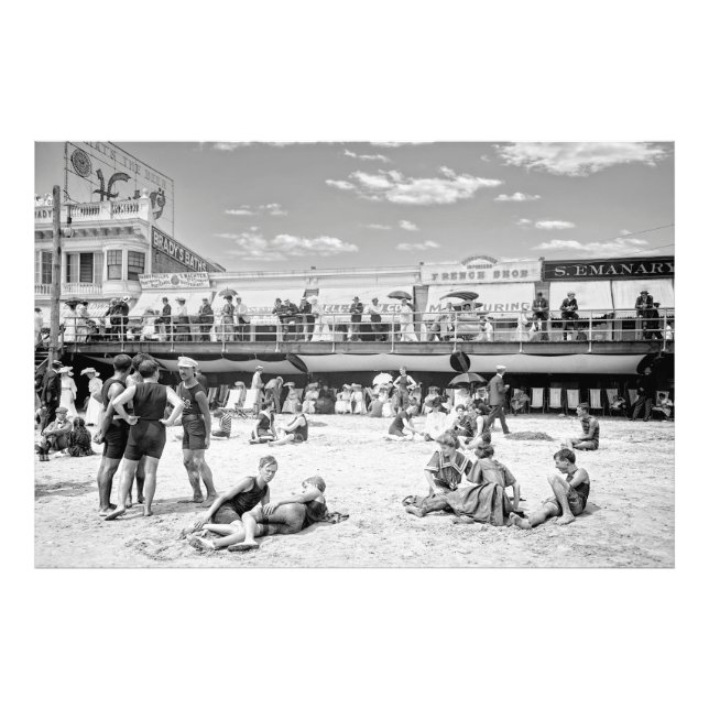 Foto Un día en Atlantic City Beach y Boardwalk 1904 (Frente)