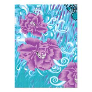 Foto Un diseño textil vibrante con púrpura y turq