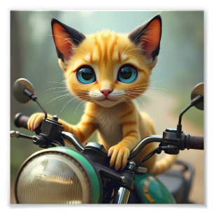 Foto Un gato amarillo con orejas negras y grandes ojos