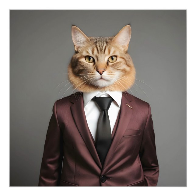 Foto Un gato gracioso con traje (Frente)