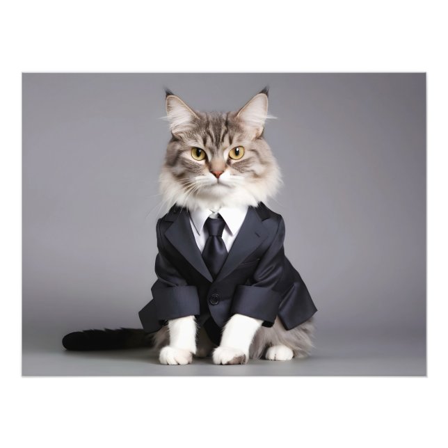 Foto Un gato gracioso con traje (Frente)