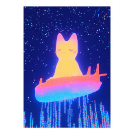 Foto Un gato maravilloso en la nave espacial Rainbow