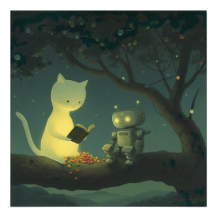 Foto Un gato maravilloso y un pequeño robot: Horas bené