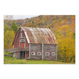 Foto Un granero en las Green Mountains de Vermont. Hanc