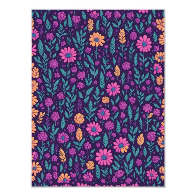 Foto Un Kaleidoscopio de flores en el atetismo del crep (Frente)