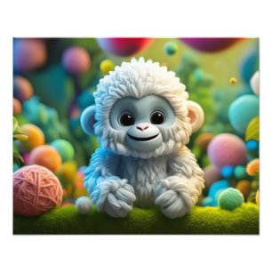 Foto Un lindo bebé Yeti hecho de hilo