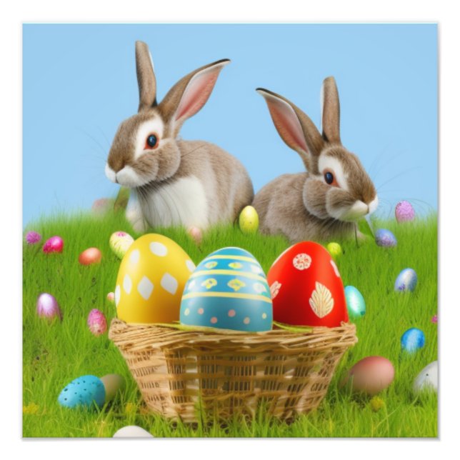 Foto Un lindo conejo de Pascua para un ánimo positivo (Frente)