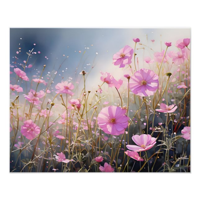 Foto Un mar de cosmos rosados (Frente)