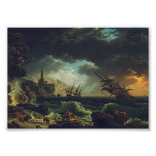 Foto Un naufragio en mares tormentosos de Claude-Joseph