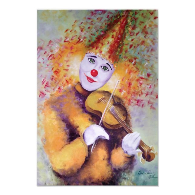 Foto Un payaso dulce tocando el violín (Frente)