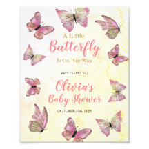 Un pequeño cartel de bienvenida de Baby Shower con